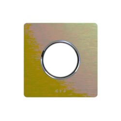 PLAQUE NEW STYLE 44 RECTANGULAIRE ALUMUNIUM NATUREL OR BROSSÉ 2 MODULES POUR 1 PRISE DE COURANT|sfh|01576a167ae2|
