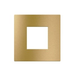 PLAQUE VERA 44 RECTANGULAIRE ALUMUNIUM COULEUR OR BROSSÉ 2 MODULES|sfh|62a20e969c68|