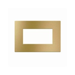 PLAQUE VERA 44 RECTANGULAIRE ALUMUNIUM COULEUR OR BROSSÉ 4 MODULES|sfh|2abc64b11175|