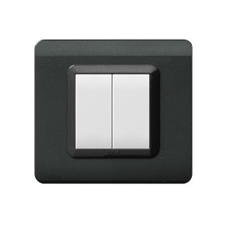 PLAQUE TECHNOPOLYMERE 44 CARRÉE GRIS FONCÉ METALLISÉ 2 MODULES|sfh|15ca1a28e53f|