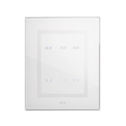 PLAQUE VERA 44 TOUCH RECTANGULAIRE BLANC 3+3 MODULES 6 COMMANDES|sfh|026777a38e80|