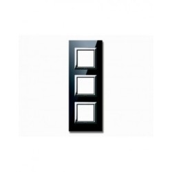 PLAQUE VERA 44 CARREE EN VERRE NOIR ABSOLU 2+2+2 MODULES|sfh|e99623acf861|