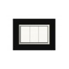PLAQUES NOVA 45 RECTANGULAIRE NOIR AVEC CADRE CHROME 3 MODULES|sfh|194392b312e2|