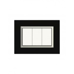 PLAQUES NOVA 45 RECTANGULAIRE NOIR AVEC CADRE CHROME 3 MODULES|sfh|05bb1ca7e0a7|