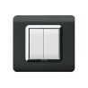 PLAQUE TECHNOPOLYMERE 44 CARRÉE NOIR ABSOLU AVEC CADRE CHROME 2 MODULES|sfh|0223c9a1ef19|