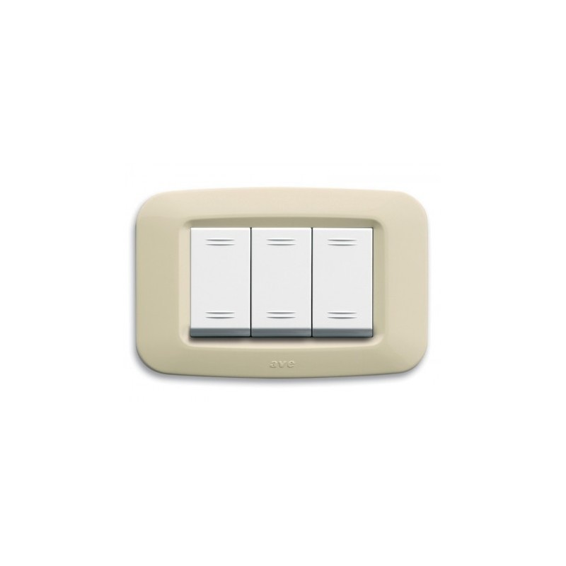 PLAQUE YES 45 RECTANGULAIRE IVOIRE 3 MODULES|sfh|03273b24978c|