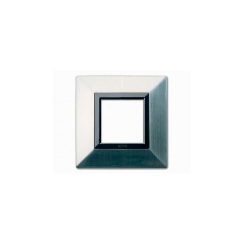 PLAQUE ZAMA 44 CARRÉE NICKEL BROSSÉ 2 MODULES|sfh|2631cd9c8ec9|