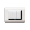 PLAQUE TECHNOPOLYMERE 44 RECTANGULAIRE BLANC AVEC CADRE CHROME 3 MODULES|sfh|59d4986f5df8|