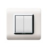 PLAQUE TECHNOPOLYMERE 44 CARRÉE BLANC AVEC CADRE CHROMÉ 2 MODULES|sfh|b97dce4bfe4f|