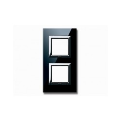PLAQUE VERA 44 CARREE EN VERRE NOIR ABSOLU 2+2 MODULES|sfh|46eafdc15801|