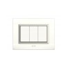 PLAQUES NOVA 45 RECTANGULAIRE BLANC AVEC CADRE CHROME 3 MODULES|sfh|0dcc884307b2|