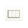 PLAQUES NOVA 45 RECTANGULAIRE BLANC AVEC CADRE CHROME 3 MODULES|sfh|4af3fba8b51d|