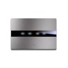 PLAQUE TOUCH 44 RECTANGULAIRE ALUMUNIUM NATUREL BROSSÉ 4 MODULES|sfh|3a7713205fa9|