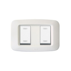 PLAQUE YES 45 RECTANGULAIRE BLANC 1+1 MODULES|sfh|231b584050de|