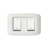 PLAQUE YES 45 RECTANGULAIRE BLANC 1+1 MODULES|sfh|06e4e3fdaf3e|