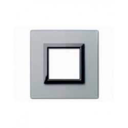 PLAQUE VERA 44 CARREE EN VERRE GRIS OPAQUE 2 MODULES|sfh|b9b146e1c132|