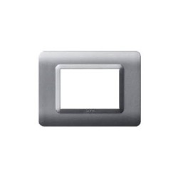 PLAQUE TECHNOPOLYMERE 44 RECTANGULAIRE ARGENT OPAQUE 3 MODULES|sfh|bd548a6562fc|