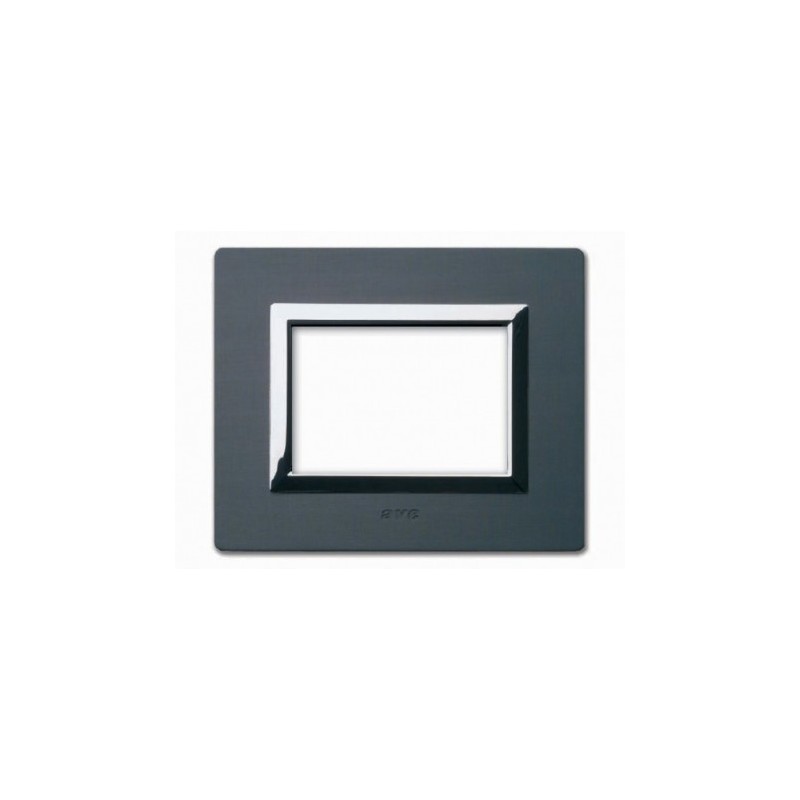 PLAQUE VERA 44 RECTANGULAIRE ALUMINIUM ANTHRACITE BROSSÉ 3 MODULES|sfh|e4327fd243be|