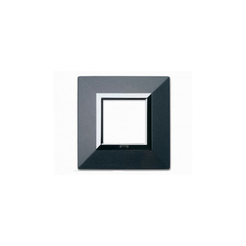 PLAQUE ZAMA 44 CARRÉE GRIS FONCE METALLISÉ 2 MODULES|sfh|b982304ab178|
